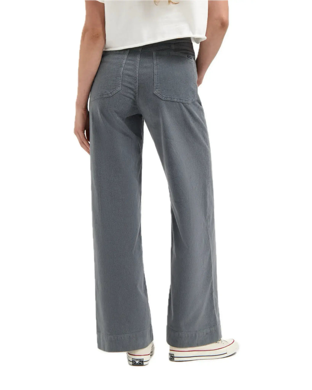Kuyichi Farrah Worker Flared Cordhose Hellgrau Damen Cordhose aus Bio-Baumwolle