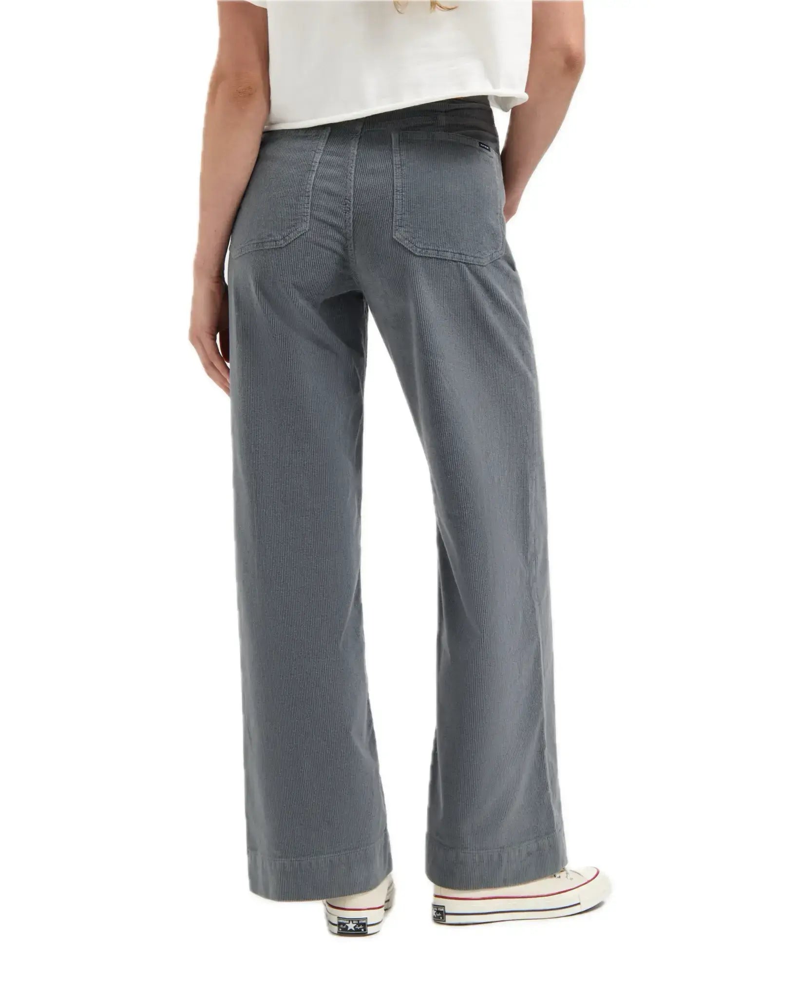 Kuyichi Farrah Worker Flared Cordhose Hellgrau Damen Cordhose aus Bio-Baumwolle