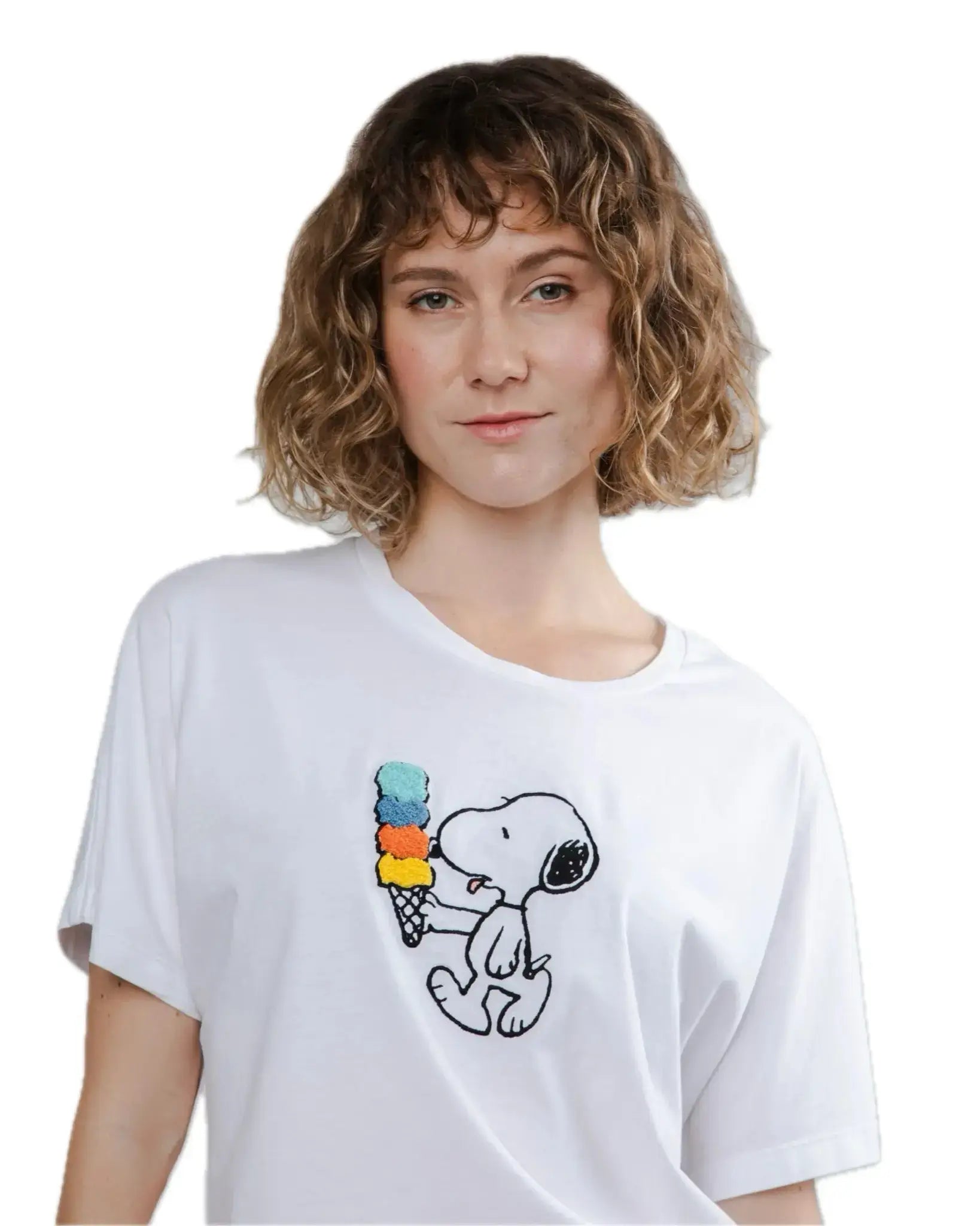 Brava Snoopy Oversize T-Shirt Icecream Damen Bio Baumwolle