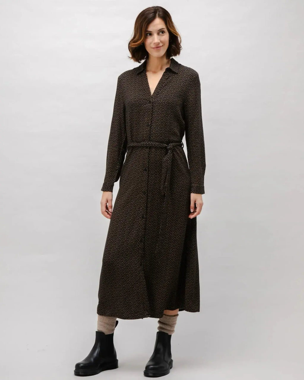 Brava Langärmliges Maxi-Kleid "Mist" – Nachhaltig & Elegant