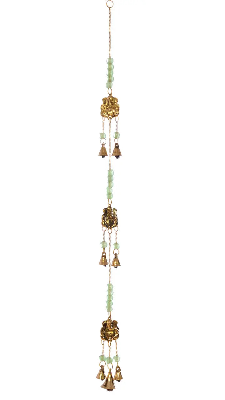 Mobile Windspiel Ganesha mit Glöckchen und Perlen