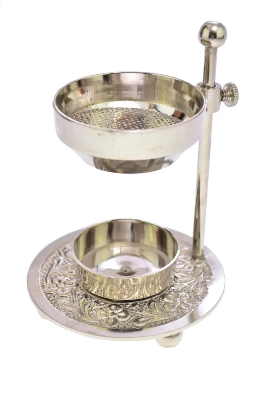 Siebverdampfer Metall mit Blumenranken Messing Duftlampe, Kräuter & Hölzer