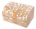 Handgearbeitete Lebensbaum Holztruhe Schmuckkästchen Dose Schatulle