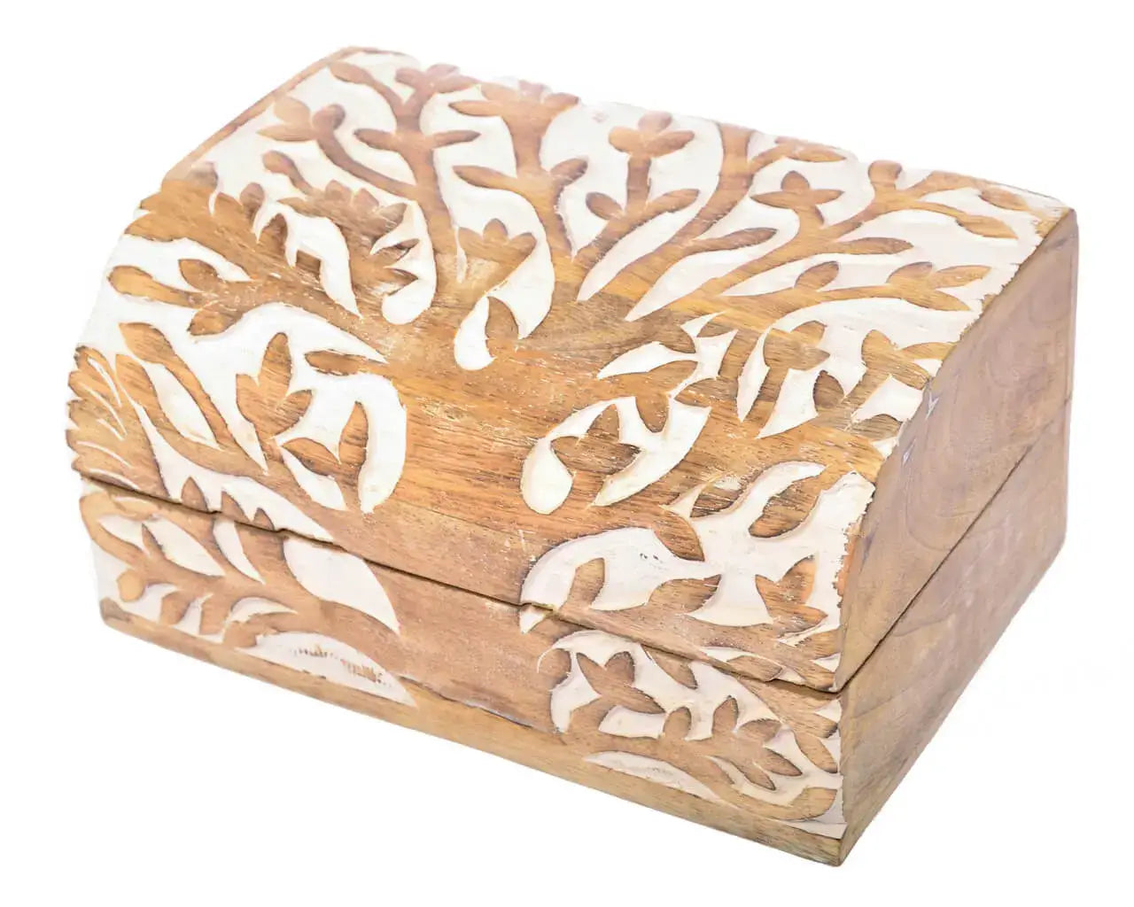 Handgearbeitete Lebensbaum Holztruhe Schmuckkästchen Dose Schatulle