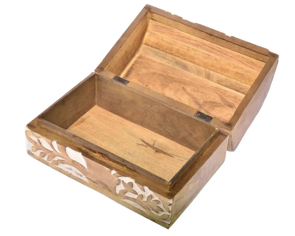 Handgearbeitete Lebensbaum Holztruhe Schmuckkästchen Dose Schatulle