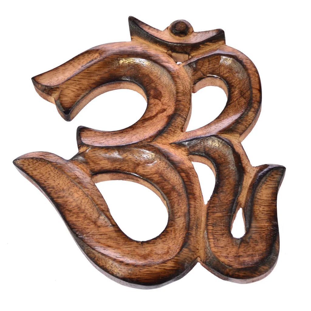 Om Holz Wanddekoration Handgeschnitzt, Spirituelle Goa Deko,