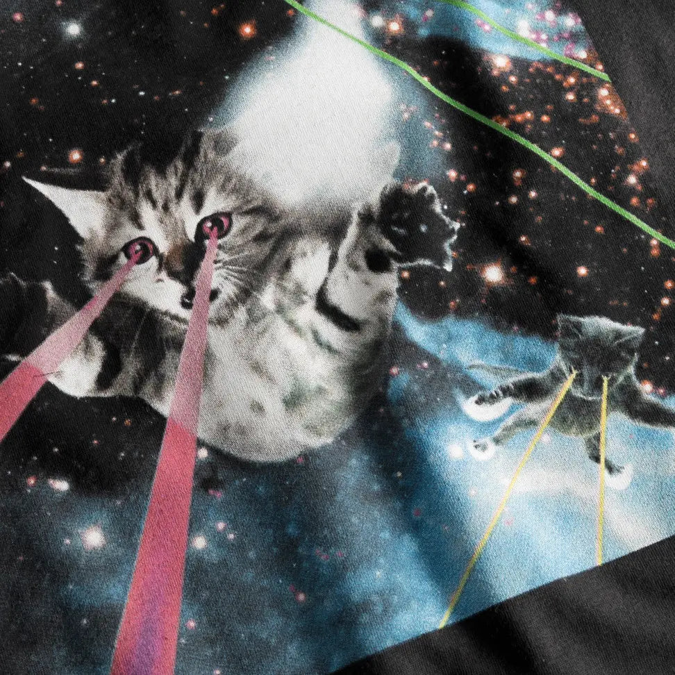 Dedicated Damen T-Shirt – Weltraum Katzen mit Laserblick Bio & Fair