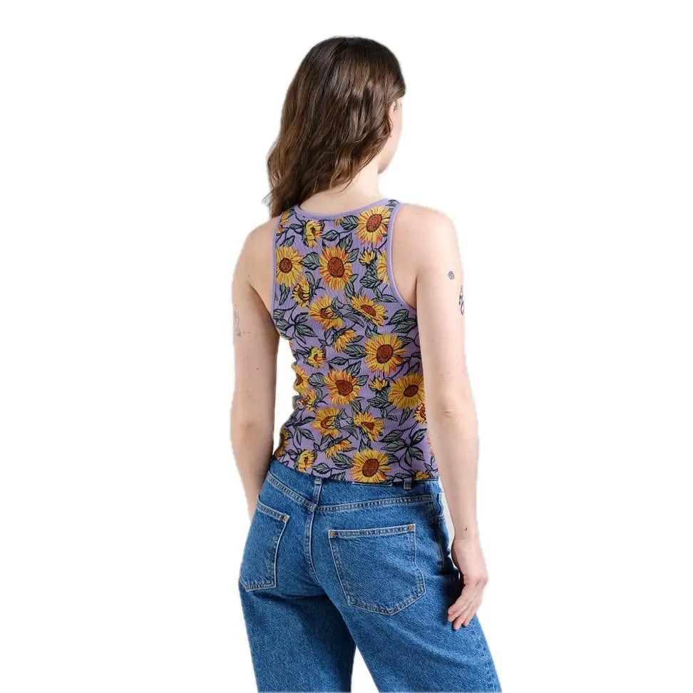 Dedicated Retro Rib Tanktop Sonnenblumen Bio Baumwolle Fairtrade