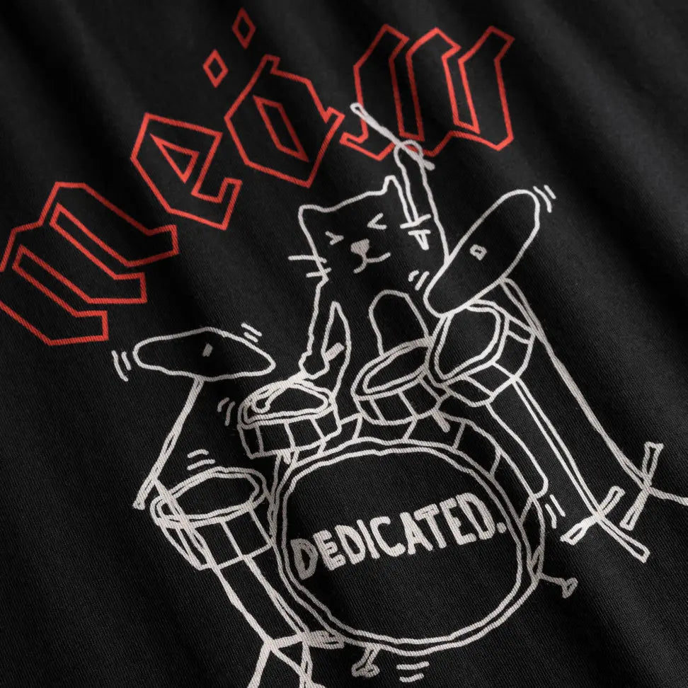 Dedicated T-shirt Meow Black-Metal Männer Schwarz fair produziert