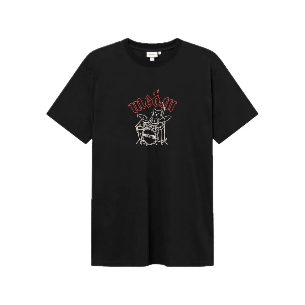 Dedicated T-shirt Meow Black-Metal Männer Schwarz fair produziert