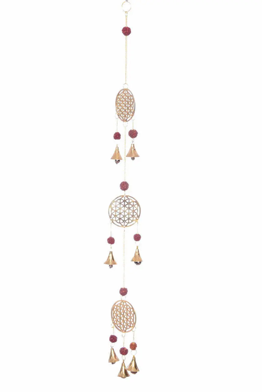 Blume-des-Lebens Mobile mit Rudraksha ✨ schöne Deko für Zuhause