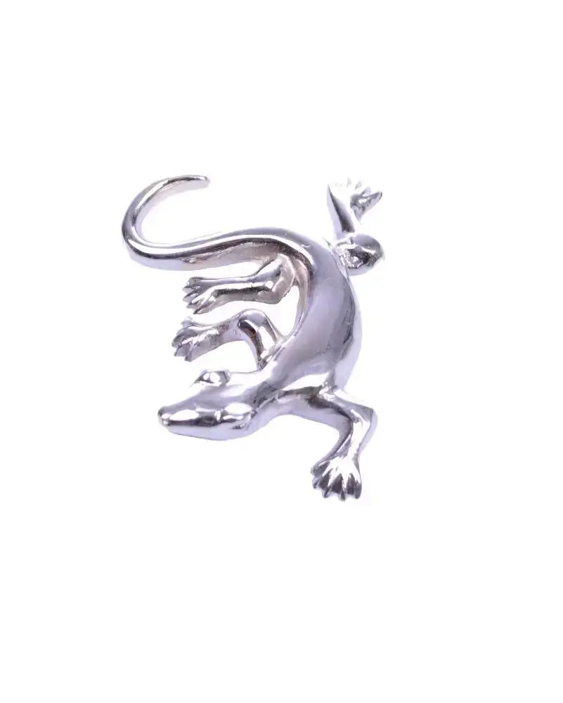 Gecko silber Figur Statue 8x5cm Wohnen