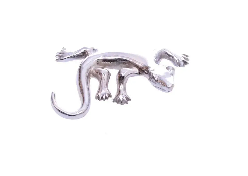 Gecko silber Figur Statue 8x5cm Wohnen