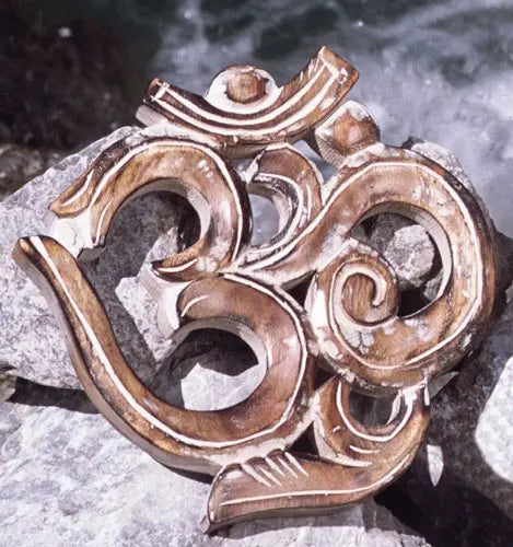OM Symbol Mangoholz, 19cm Ohm, Aum Wanddeko