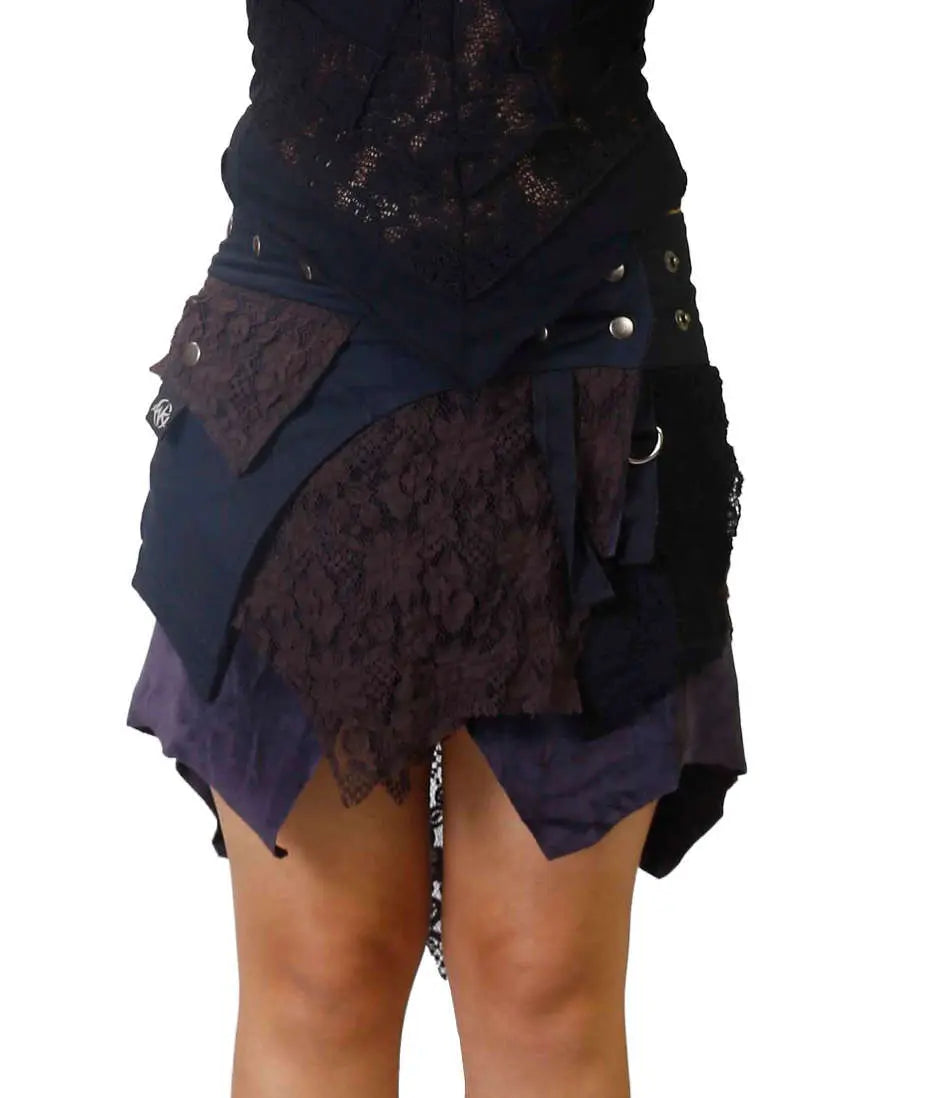 ANKI Zipfel Wickelrock mit Spitze – Boho-Style für Festival & Alltag