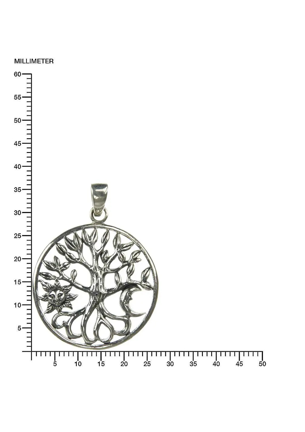 Anhänger Lebensbaum, Sonne Mond Baum Anhänger