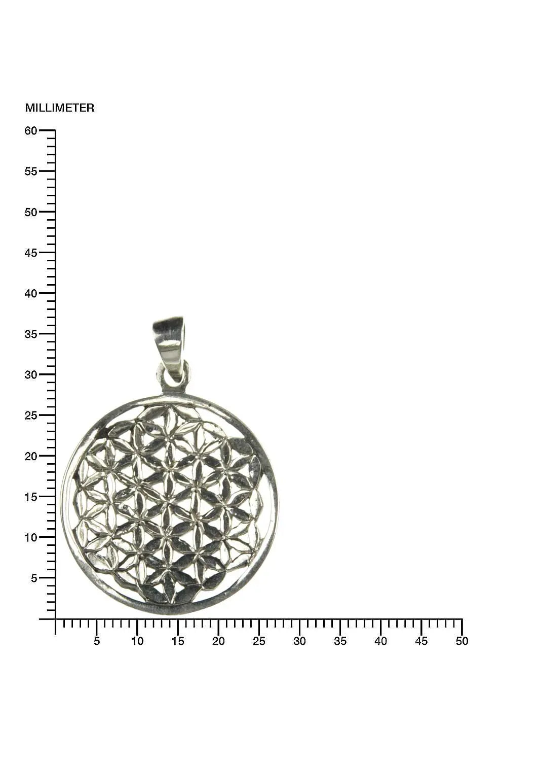 Blume des Lebens Anhänger nach innen gewölbt Schmuck