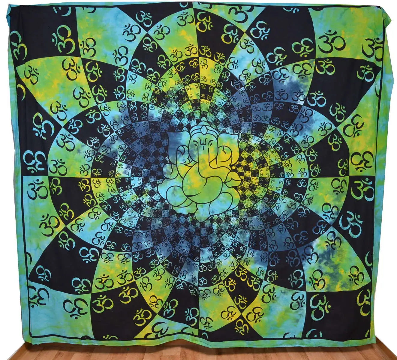 Ganesha Om Batikdecke – Goa Wandtuch & UV-Deko