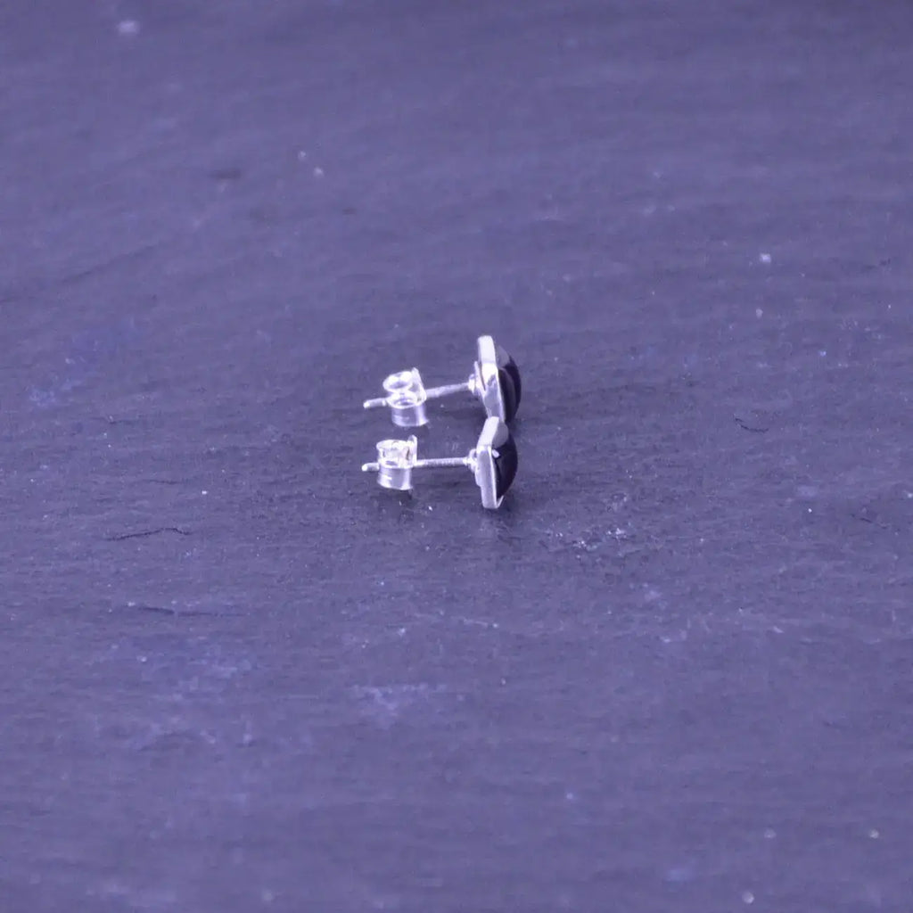 Granat eckiger Ohrstecker Silber SCHMUCK