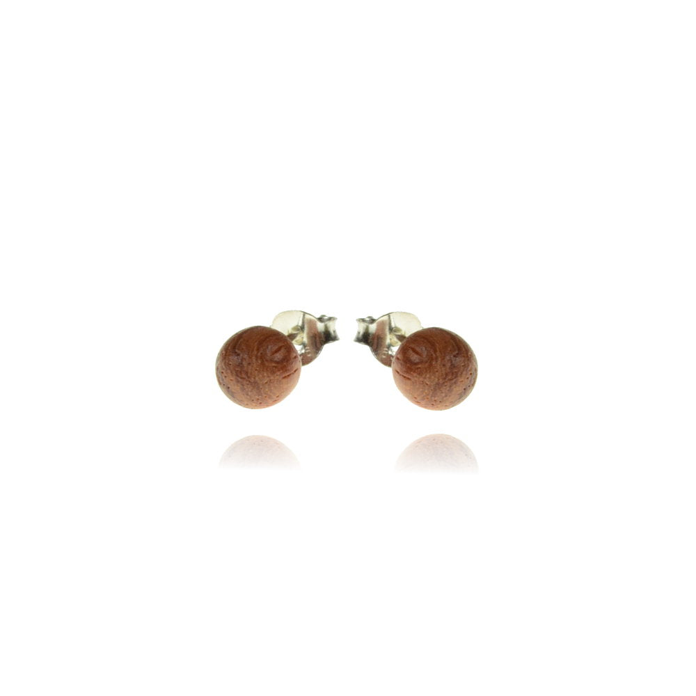 Paar Ohrstecker mit Holzperle - Holzschmuck, Talisman Shop