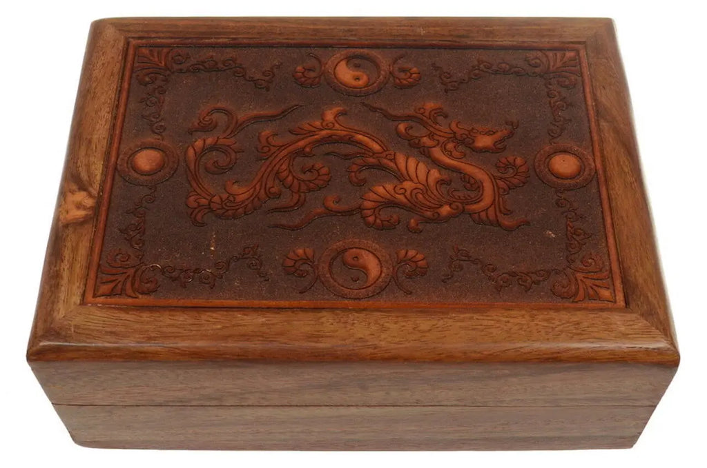 Ying Yang Drache Holzkiste Schatulle