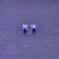 Lapislazuli eckiger Ohrstecker Silber SCHMUCK