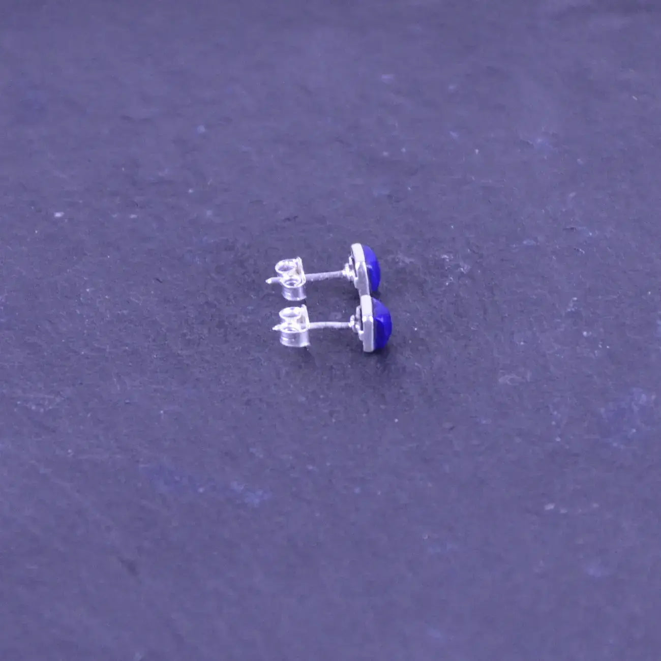 Lapislazuli eckiger Ohrstecker Silber SCHMUCK