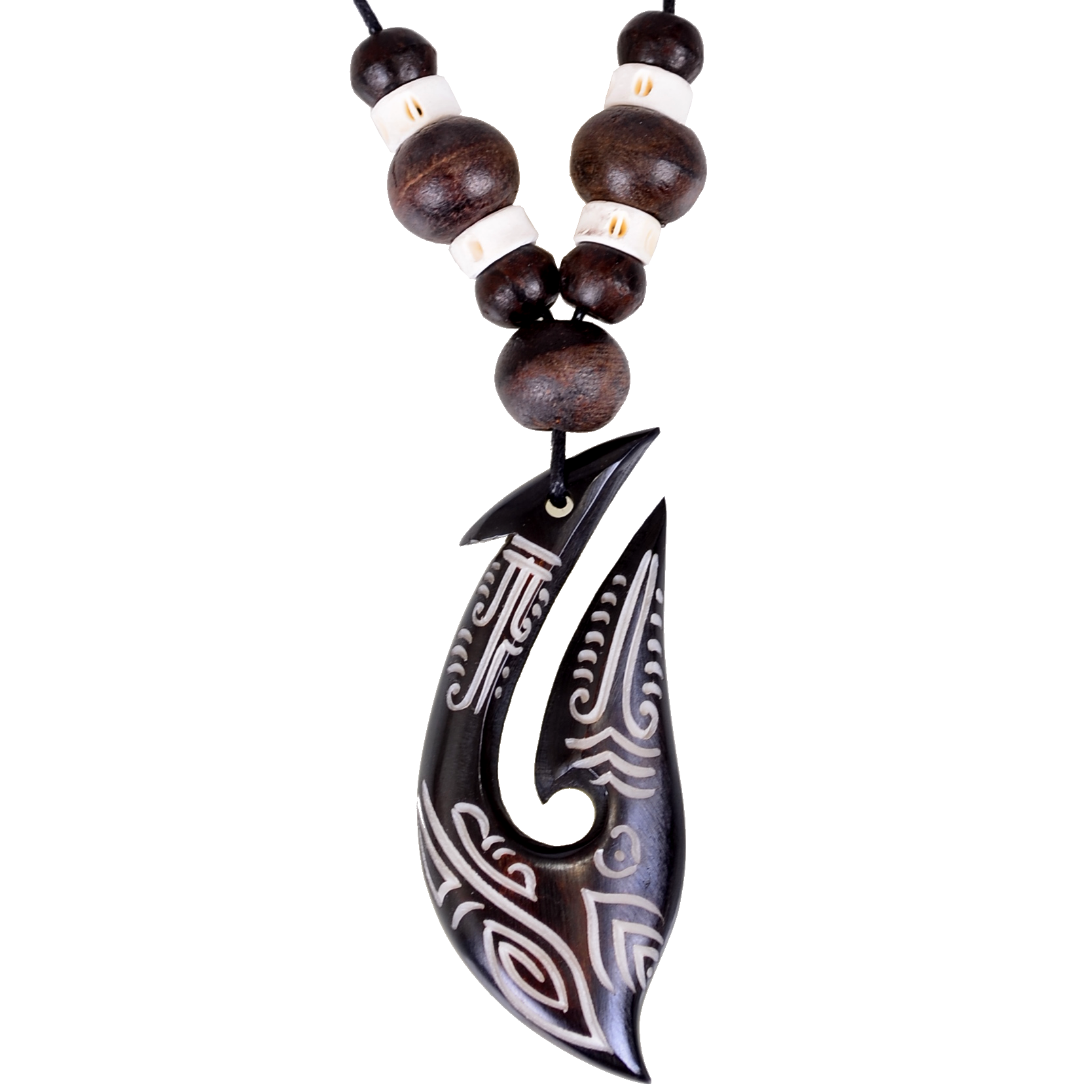 Tribal-Hook Maorikette - Naturschmuck Knochen