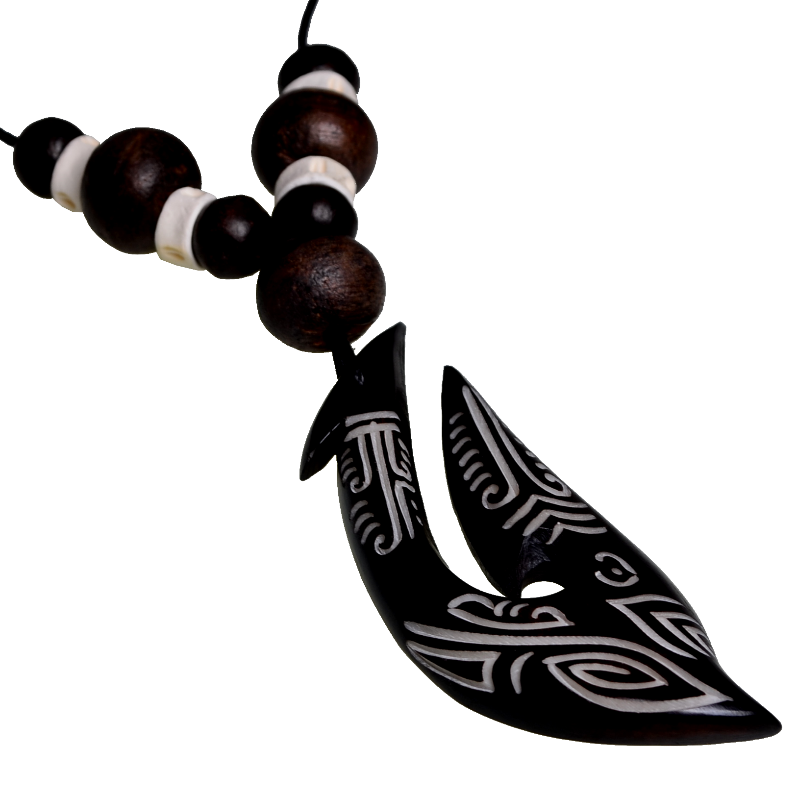 Tribal-Hook Maorikette - Naturschmuck Knochen