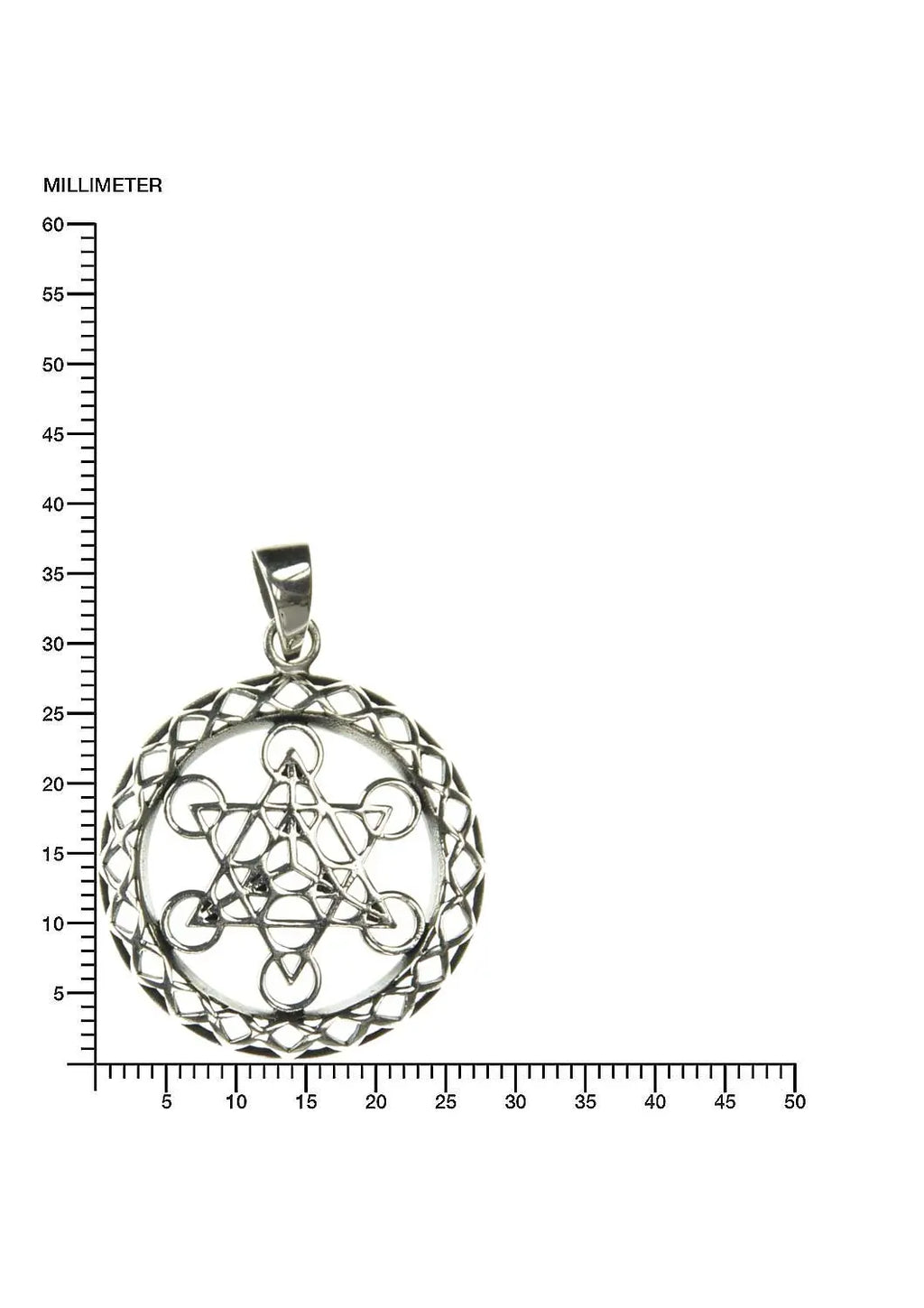 Metatrons Würfel 925 Silber Kettenanhänger Geometrischer Schmuck