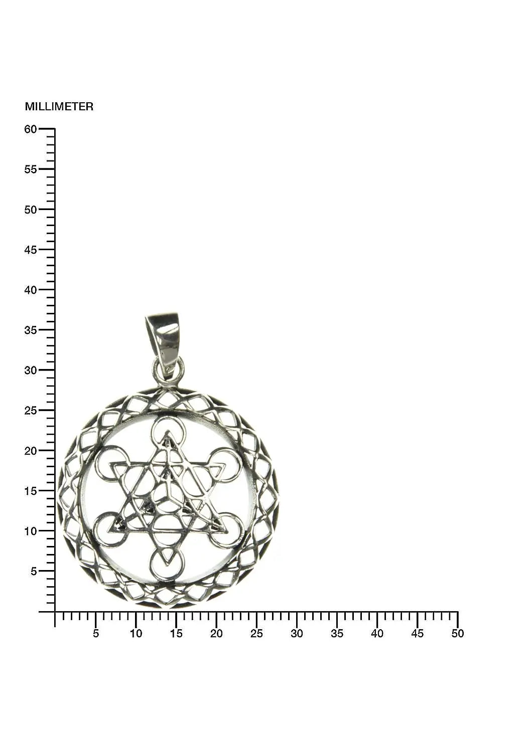 Metatrons Würfel 925 Silber Kettenanhänger Geometrischer Schmuck