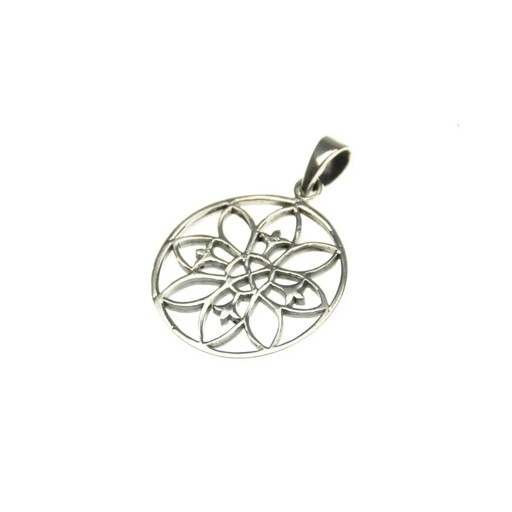 Moderner Blumen Motiv Silberanhänger Schmuck