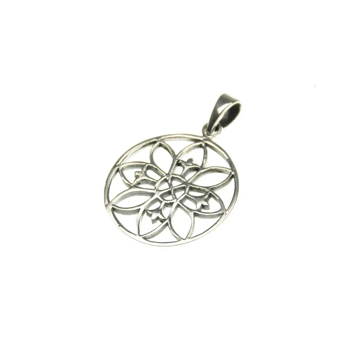 Moderner Blumen Motiv Silberanhänger Schmuck