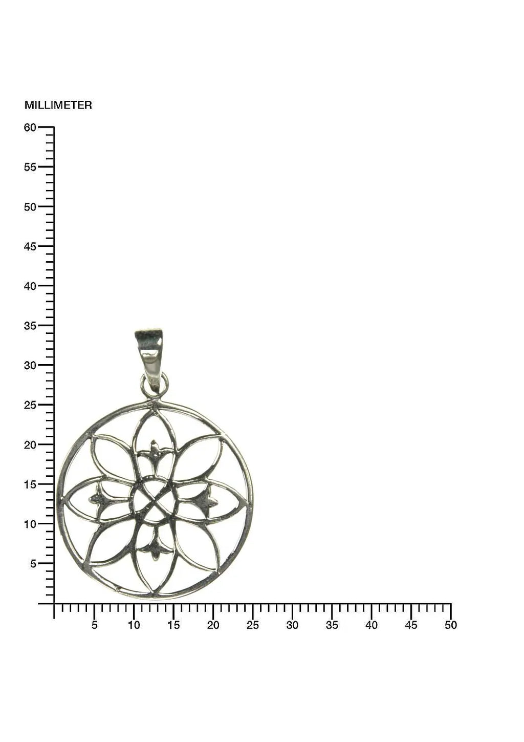 Moderner Blumen Motiv Silberanhänger Schmuck