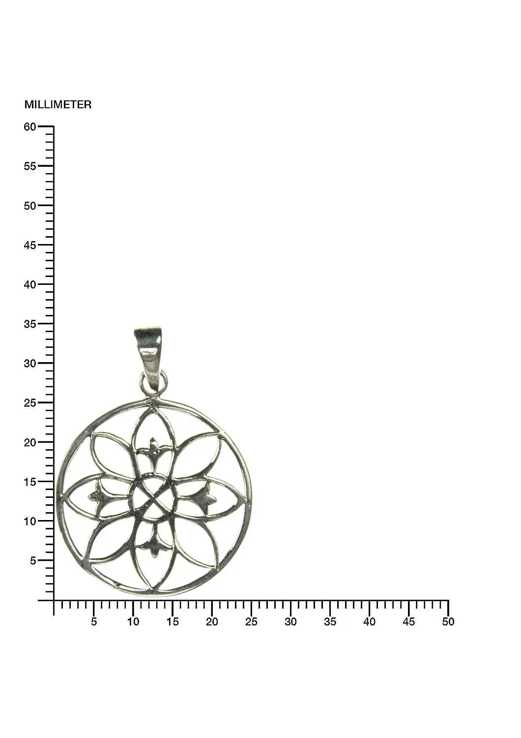 Moderner Blumen Motiv Silberanhänger Schmuck
