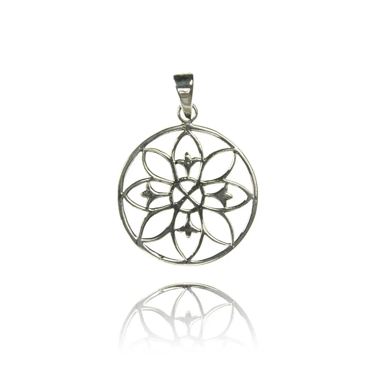 Moderner Blumen Motiv Silberanhänger Schmuck