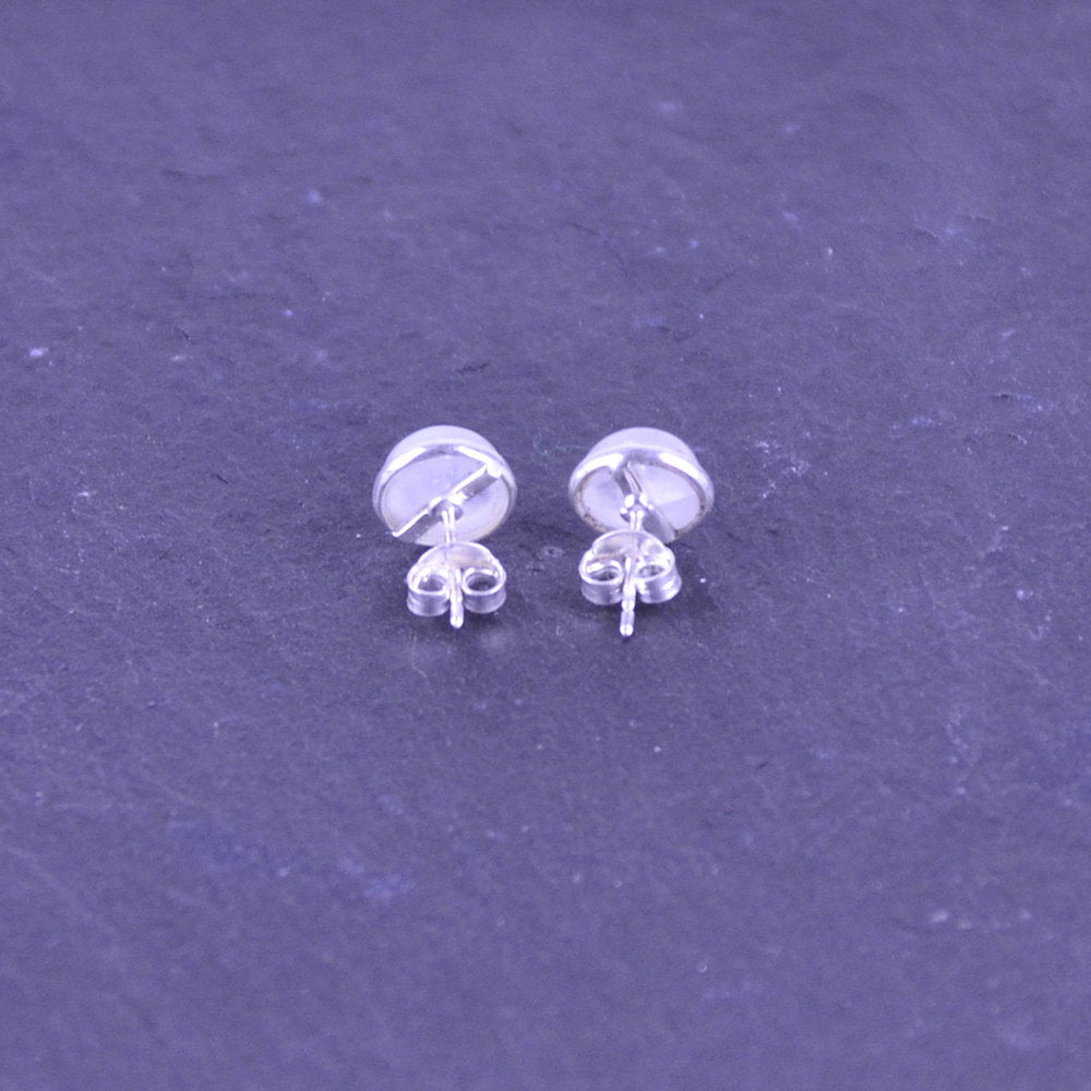 Mondstein Silber Ohrstecker, rund - Talisman Silberschmuck