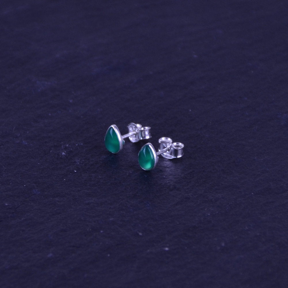 Apatit Silber Ohrstecker, Tropfen - Talisman Silberschmuck