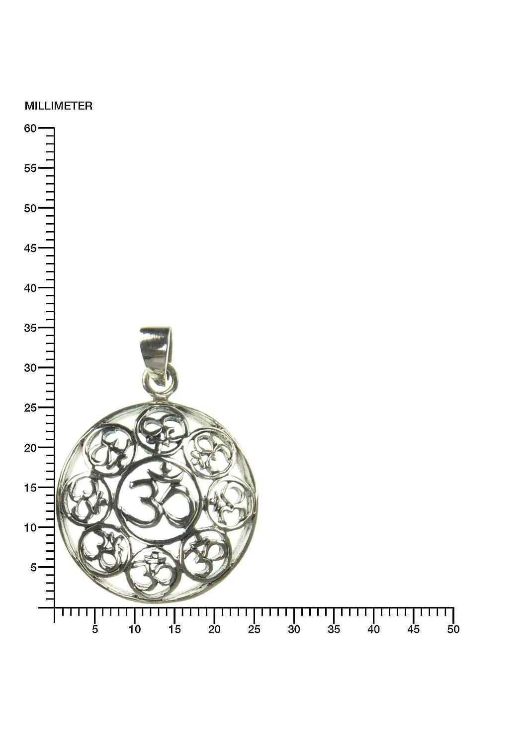 Om Anhänger viele kleine Symbole 925 Silber