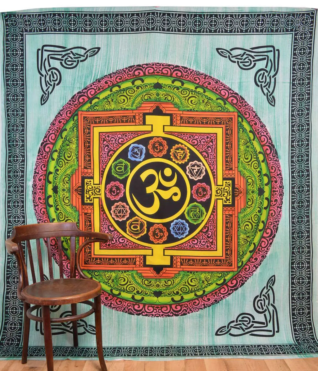 Om-Zeichen Wandtuch Yantra Goa-Tuch