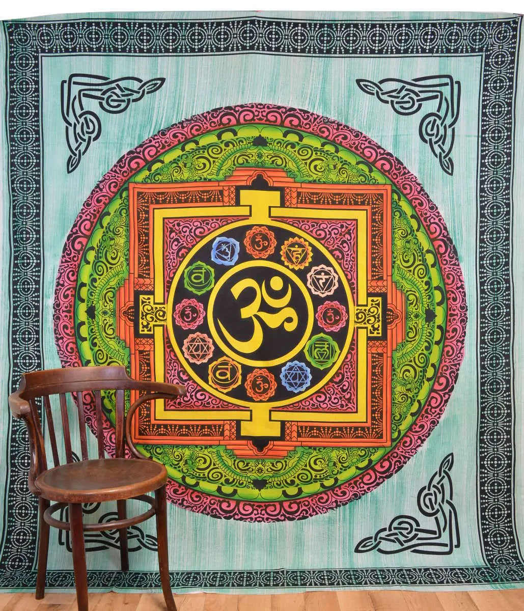 Om-Zeichen Wandtuch Yantra Goa-Tuch