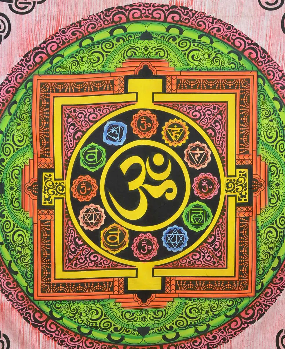 Om-Zeichen Wandtuch Yantra Goa-Tuch
