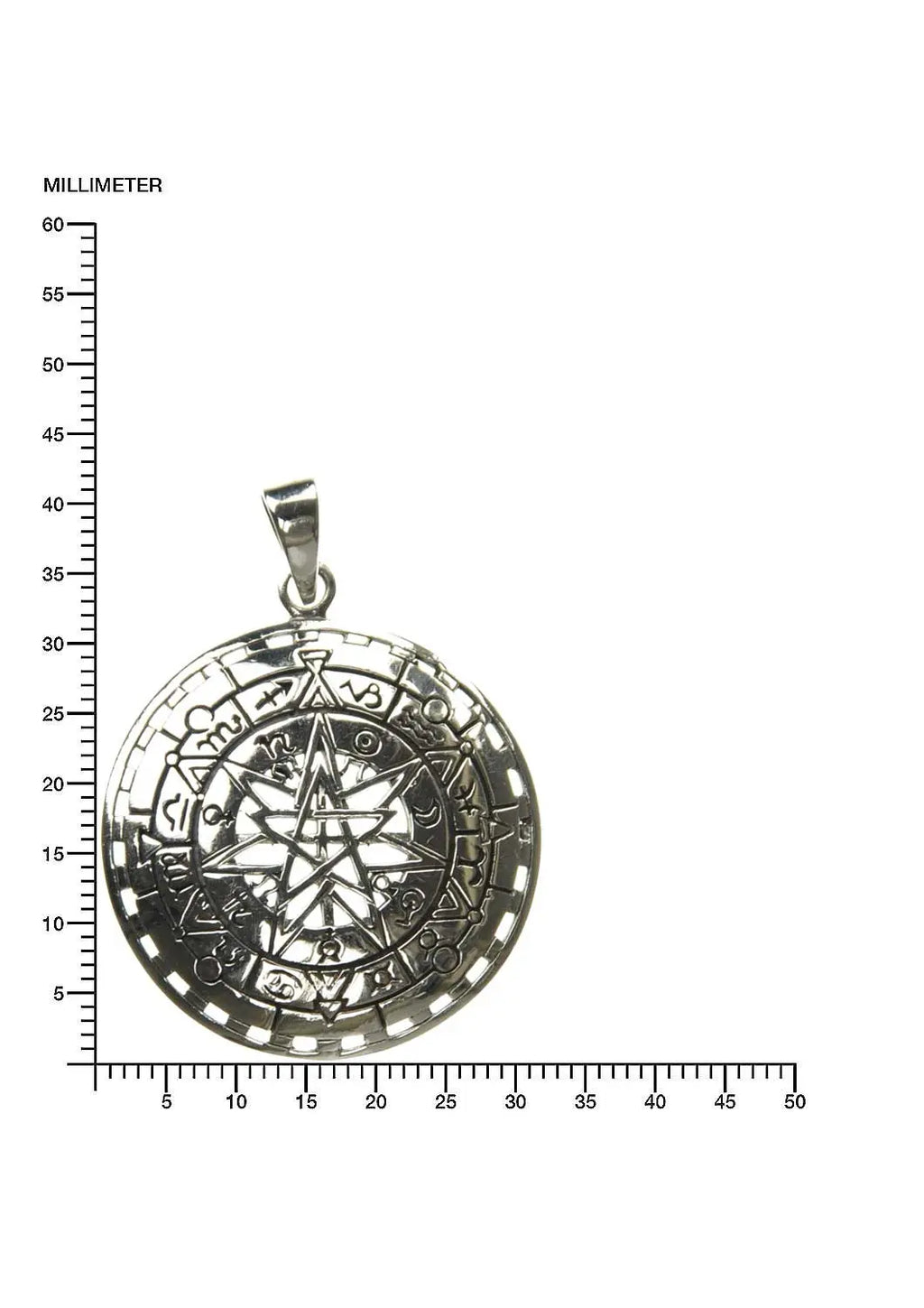 Siebenstern Heptagram Alchemie Silberanhänger