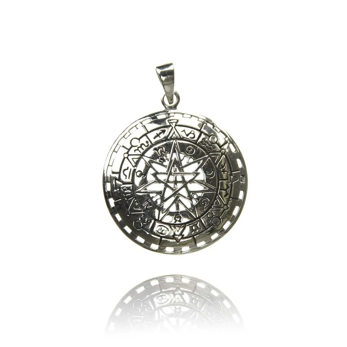 Siebenstern Heptagram Alchemie Silberanhänger
