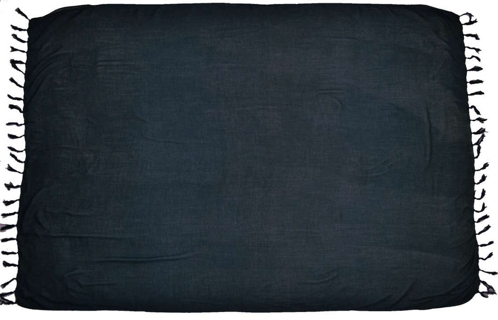Sarong Pareo Lunghi | Schwarz Einfarbig #F