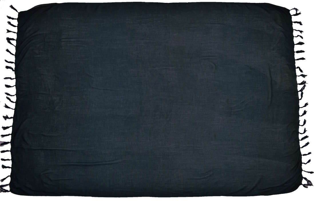 Sarong Pareo Lunghi | Schwarz Einfarbig #F