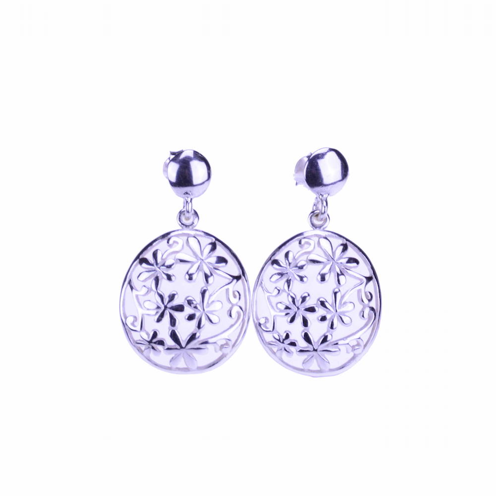 Silberohrstecker Blume – Silberschmuck