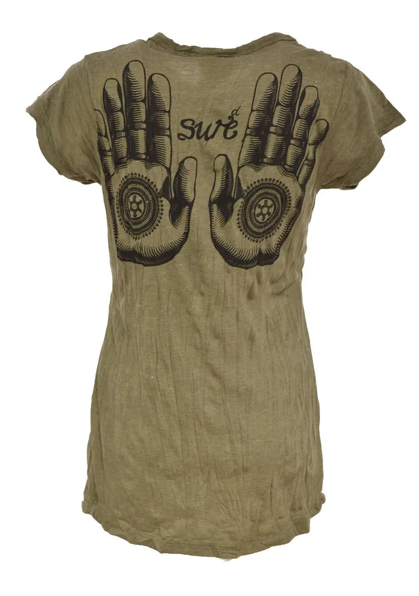 Sure T-Shirt Big Hand Woman Damen Vintage Top