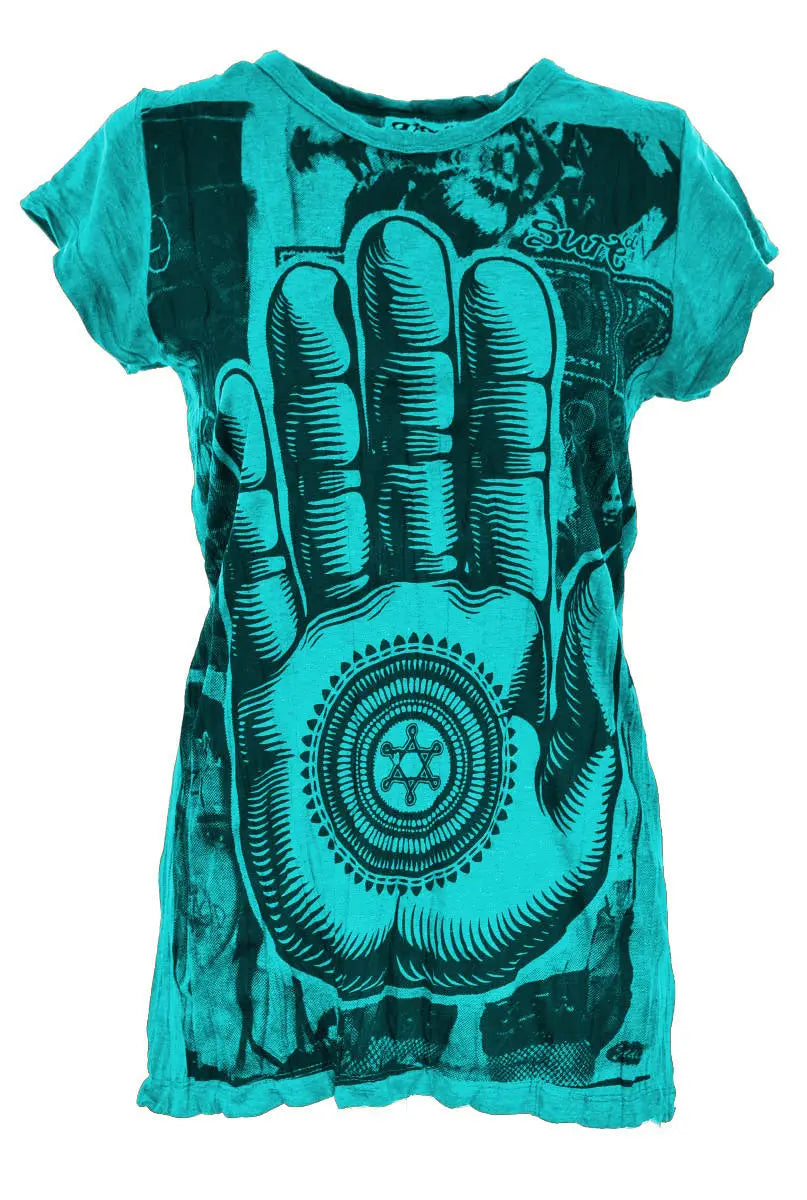 Sure T-Shirt Big Hand Woman Damen Vintage Top