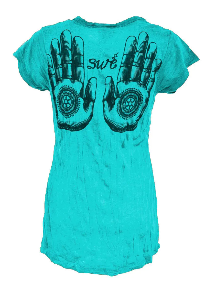 Sure T-Shirt Big Hand Woman Damen Vintage Top